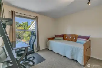 The second bedroom has been used as an office. It, too, has a great, territorial view of the front area and receives much afternoon light!