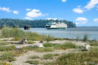 Private community beach, Southworth ferry