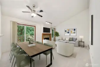 Virtually staged. Top-floor unit offering peace and privacy and a thoughtful floor plan designed for convenience.