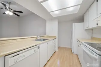 Ample cabinet and counter space for meal prep.