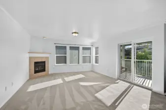 Lots of natural light coming through from the balcony.