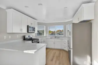 Remodeled kitchen and new windows.