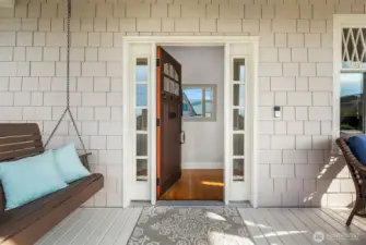 Front door opening to light filled foyer.