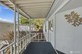 Front door entry and patio from living room