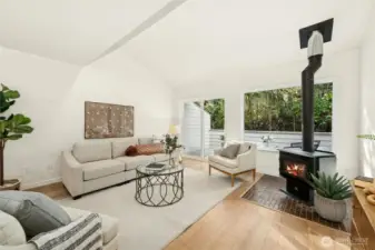 A wood stove is perfect for cozy winter evenings!