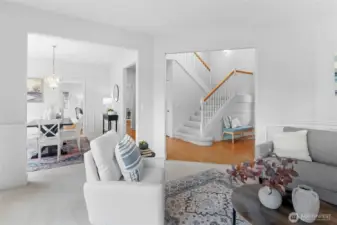 Grand staircase to second floor. Coat closet to the left.