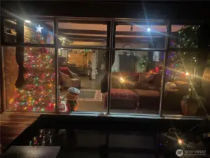 From Koi pond looking in