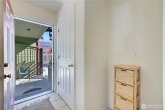 Mud room entry from garage and carport breezeway