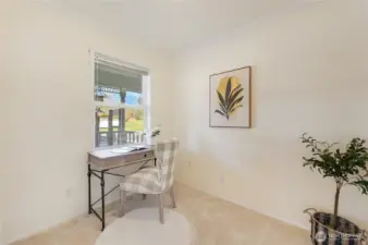 Small office area with a view of front gardens