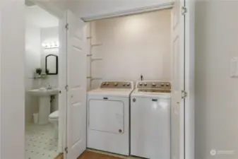 Washer/Dryer in closet next to Primary