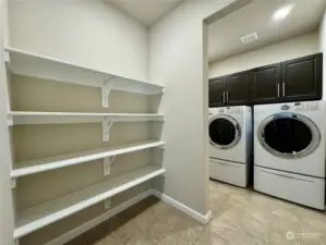 Laundry Room with Shelves for storage