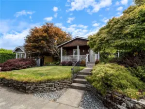 The covered front porch is great for greeting guests and neighbors.
