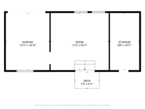 This is the floor plan for the additional building to the back of the property.