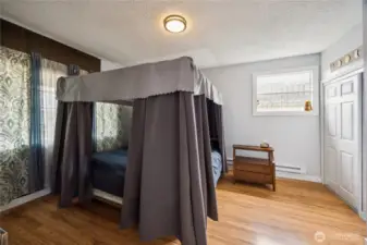 primary with 3/4 bath and walk-in closet
