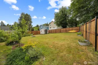 Large fenced yard