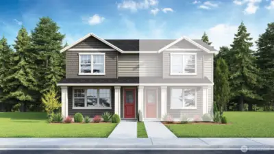 Welcoming front entrance showcasing modern design elements and inviting curb appeal that sets the tone for this beautiful home.
