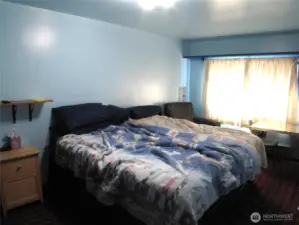 Converted shop area into extra bedroom with window and closet.