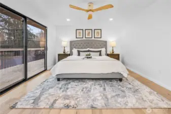 Owner Suite on main floor is a retreat to relax! Slider to deck & gorgeous en-suite bathroom!