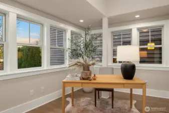 light-filled office on main floor