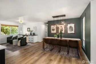 Formal dining and living rooms offer comfort and elegance