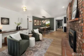 Built-in desk offers extra study or work space