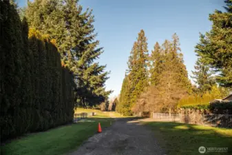 When you turn off Meridian and come to the roped off area, you can drive down this road, which is 93rd, and you will see the property on the right.