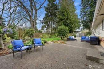 What will you do with this area?  So many options; outdoor dining, outdoor living vignettes await your design, games, firepit, twinkly lights under the stars!