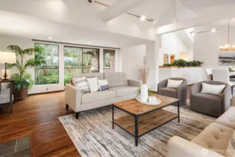 Skylights and windows brighten the space!