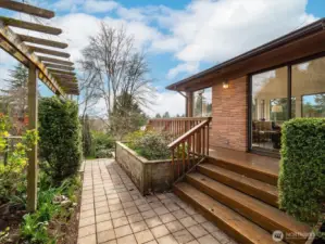 Patio and garden space, just off family room