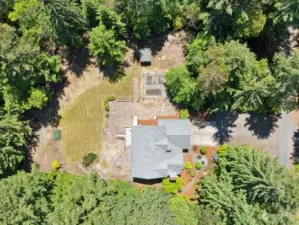 Aerial view of this stunning property.  Lots of room for play, gardening and more.