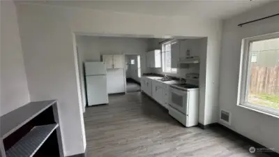 Brand new kitchen floor and newer cabinets.