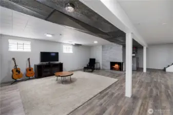 Family room with fireplace