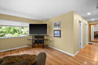 Living room & hallway to 3 bedrooms & full bath