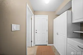 Walk through pantry to garage