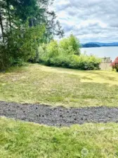From mid property looking to water - some additional clearing could be done for an even better view!