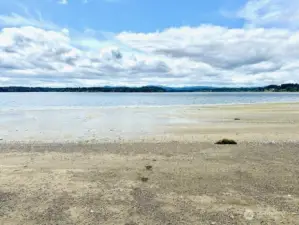 Down at the Beach level looking out to the Sound- Don't forget- Tidewater rights are transferred with the Sale of this property!  You could possibly Lease those out???