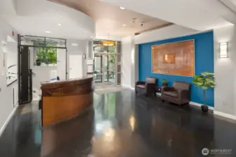 Secure Lobby, with 24 hr concierge
