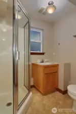 Bathroom on the entry level.