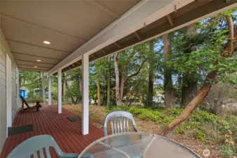 spacious covered porch