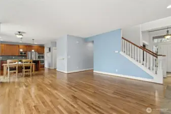 Living room looking toward the kitchen