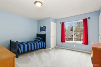 Upstairs Bedroom #3 with three closets