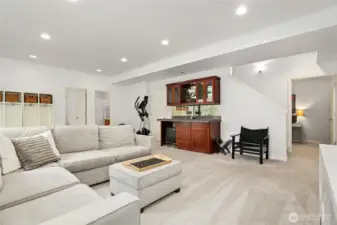 Spacious lower-level rec room