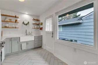 This home has such amazing picture windows letting in tons of natural light