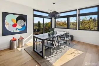 This is the view towards Mt. Rainier from the dining room.