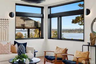 Enjoy yet another view of the lake, this one from the living room.