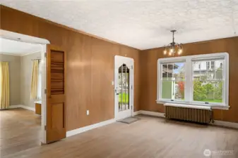 Dining Room off of the Living Room with outside access