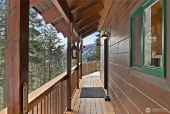 Main floor covered entry & access to the front deck!