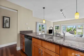 White ceilings throughout the home make the space feel light and airy.