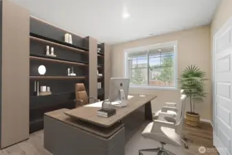 Main floor office simplifies working at home.