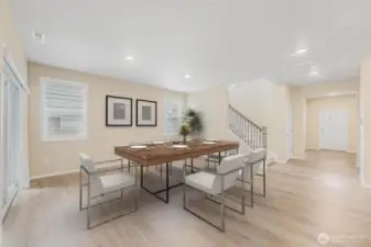 Large Dining room opens onto the covered outdoor patio.
